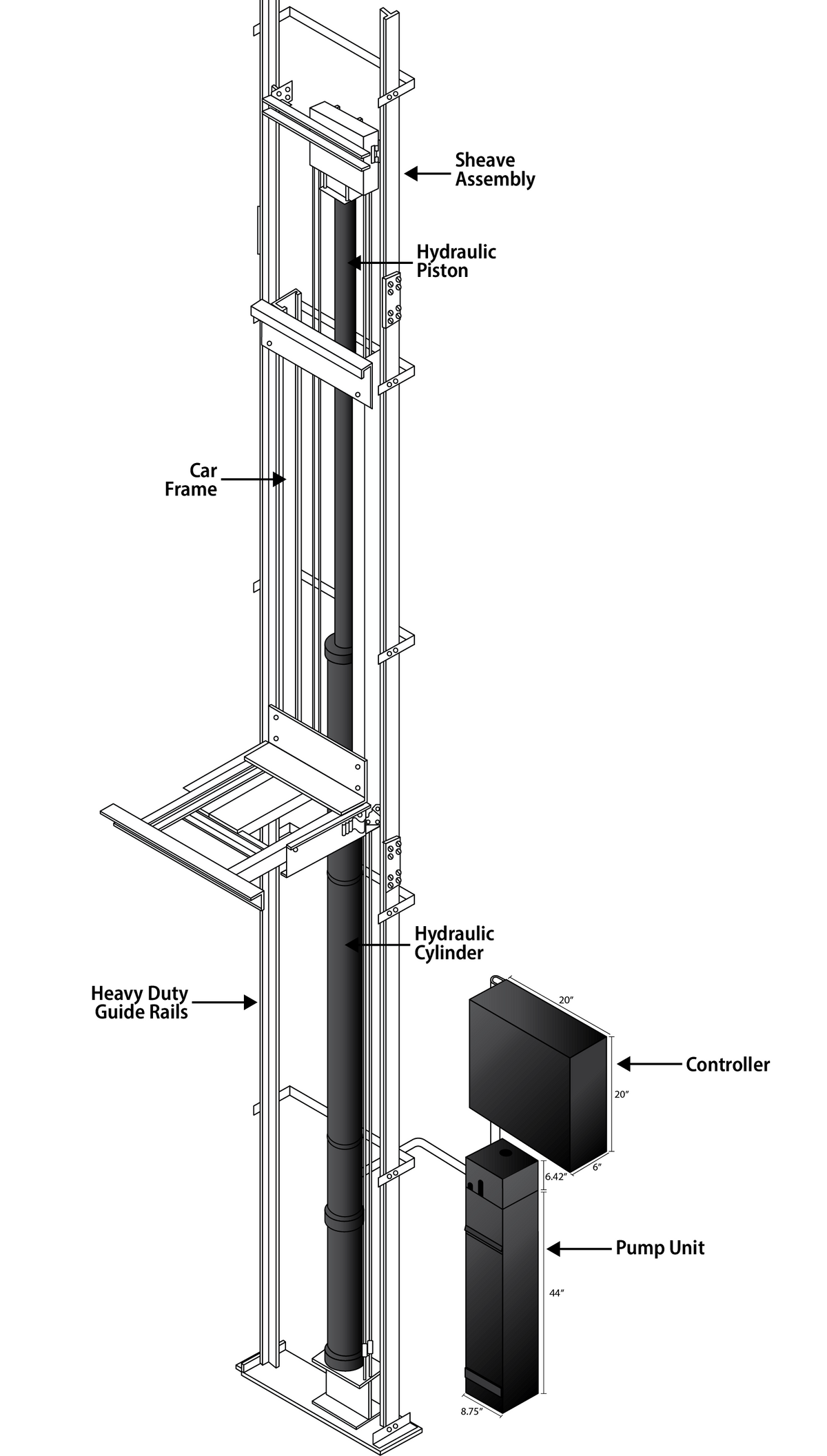 Home use three floors hydraulic disabled elevator residential